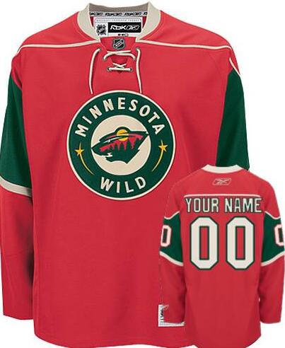 Minnesota Wild Red Home Authentic NHL Jersey Custom any name number