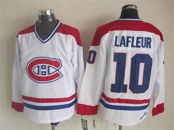 Montreal Canadiens 10 Guy Lafleur CCM white nhl ice hockey  jerseys