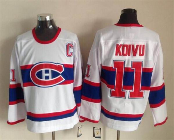 Montreal Canadiens 11 Saku Koivu white nhl ice hockey  jerseys