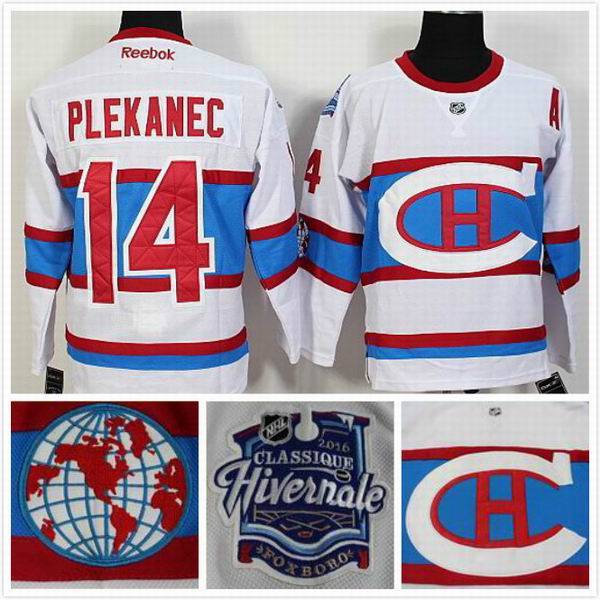 Montreal Canadiens 14 Tomas Plekanec white nhl ice hockey  jerseys  2016 winter classic patch