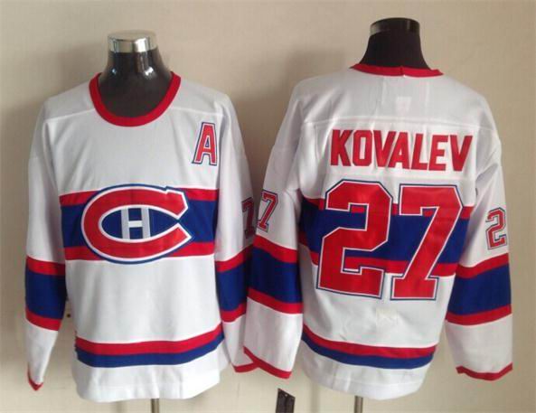 Montreal Canadiens 27 Alexei Kovalev white Ice hockey jersey A patch