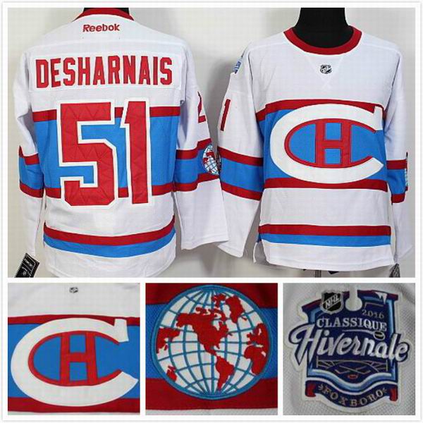 Montreal Canadiens 51 David Desharnais White nhl ice hockey  jerseys 2016 winter classic patch