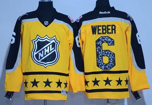 Montreal Canadiens 6 Shea Weber men 2017 NHL All Star Yellow Jersey