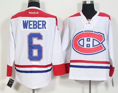 Montreal Canadiens 6 Shea Weber white nhl ice hockey  jerseys A patch