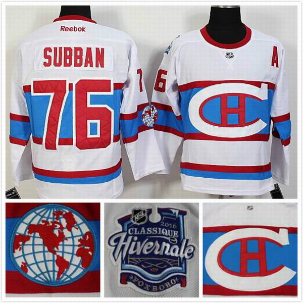 Montreal Canadiens 76 PK Subban white nhl ice hockey  jerseys 2016 winter classic patch