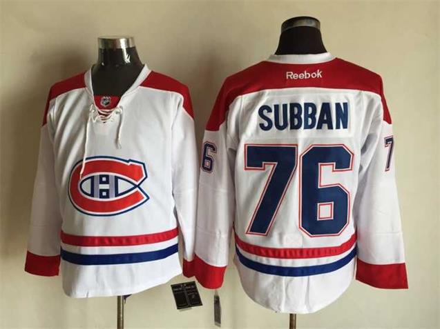 Montreal Canadiens 76 Pk Subban white nhl ice hockey  jerseys