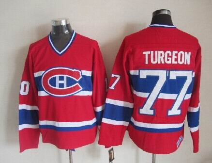 Montreal Canadiens 77 Pierre Turgeon Red throwback CCM nhl ice hockey  jerseys