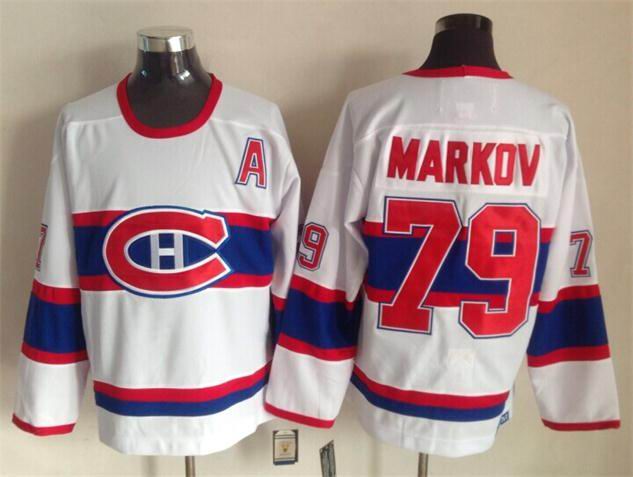 Montreal Canadiens 79 Andrei Markov white nhl ice hockey  jerseys A patch