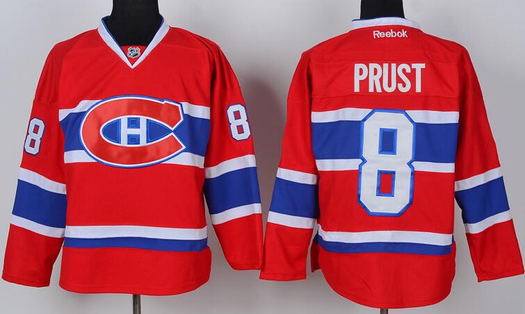 Montreal Canadiens 8 PRUST CH red nhl ice hockey  jerseys