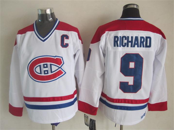 Montreal Canadiens 9 Henri Richard CCM nhl ice hockey men jerseys  C patch