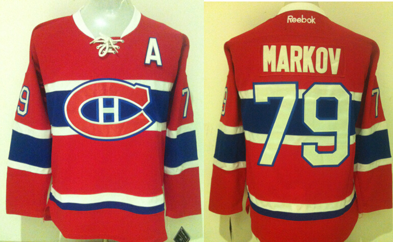 Montreal Canadiens Andrei Markov 79 red nhl ice hockey  jerseys A patch