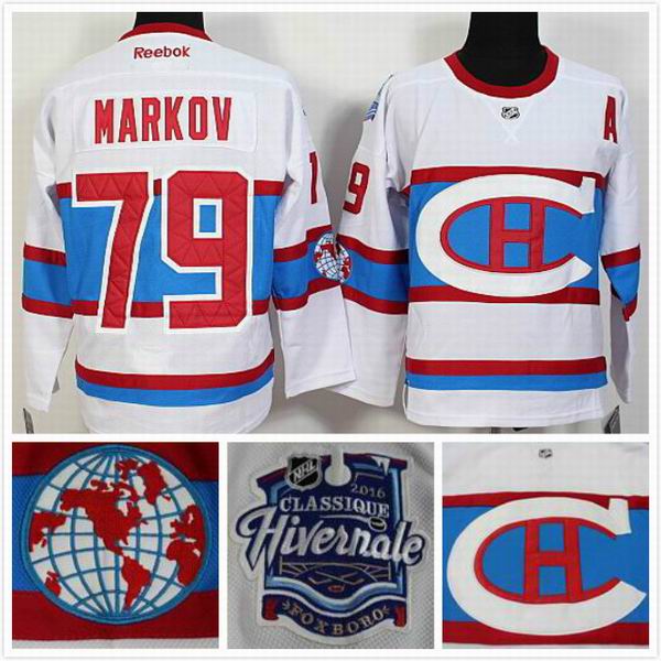 Montreal Canadiens Andrei Markov 79 white  nhl ice hockey  jerseys  2016 winter classic patch