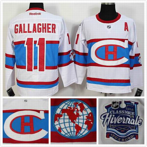 Montreal Canadiens Brendan Gallagher 11 white nhl ice hockey  jerseys 2016 winter classic patch