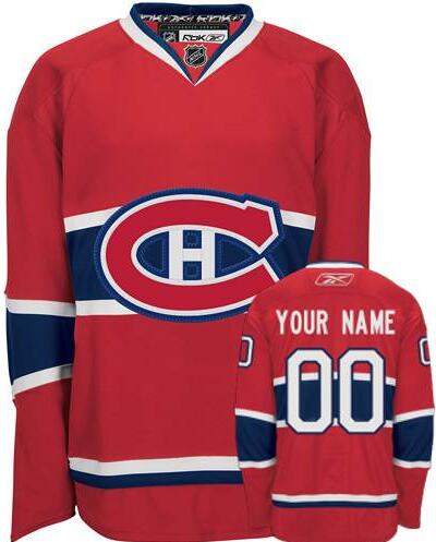 Montreal Canadiens Red Home Authentic NHL Jersey Custom any name number