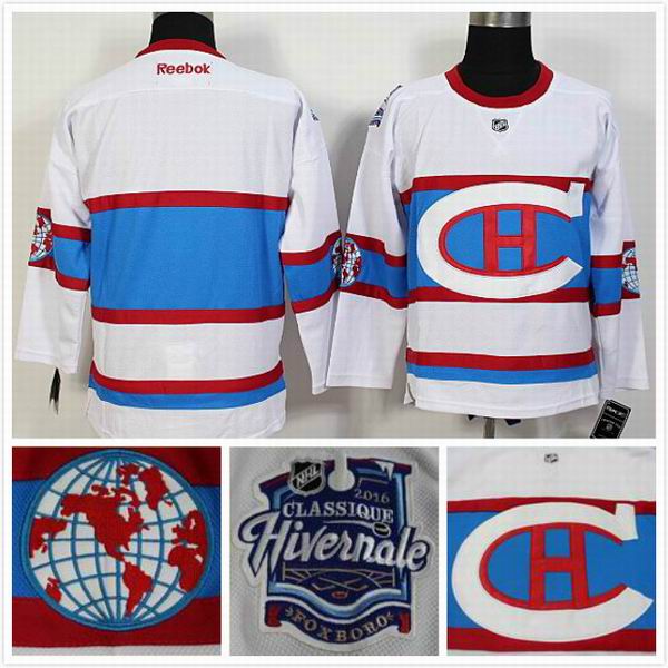 Montreal Canadiens blank white nhl ice hockey  jerseys 2016 winter classic patch