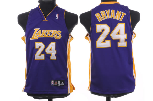 Adidas Los Angeles Lakers #24 Kobe Bryant Yellow NBA  Kid Jerseys