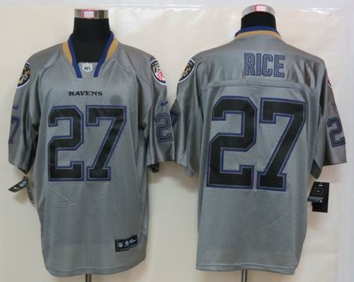 NEW Nike Baltimore Ravens 27 Rice Lights Out Grey Elite Jerseys