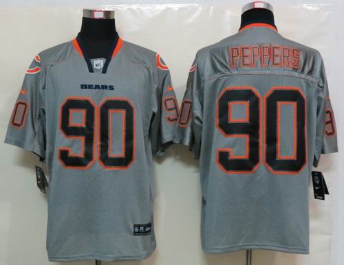 NEW Nike Chicago Bears 90 Peppers Lights Out Grey Elite Jerseys