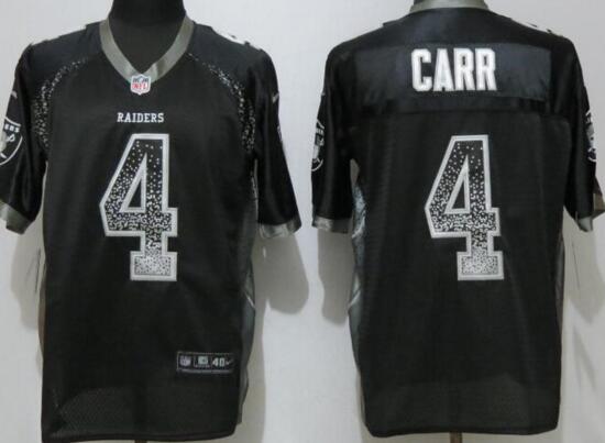 NEW Nike Dallas Raiders 4 Carr Drift Fashion Black Elite Jerseys