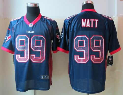 NEW Nike Houston Texans 99 Watt Drift Fashion Blue Elite Jerseys