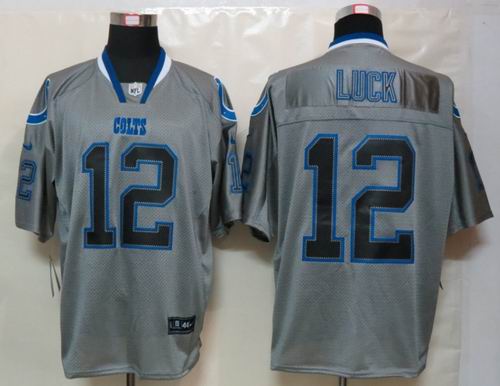 NEW Nike Indianapolis Colts 12 Luck Lights Out Grey Elite Jersey