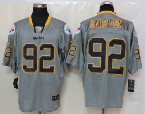 NEW Nike Pittsburgh Steelers 92 Harrison Lights Out Grey Elite Jerseys