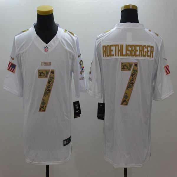 NIKE Pittsburgh Steelers Ben Roethlisberger 7 Nike White Salute To Service Limited Jersey 2016