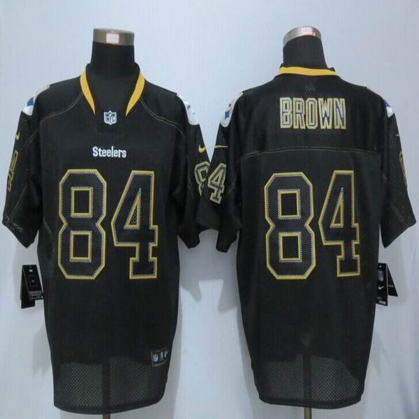 NIke Pittsburgh Steelers 84 Brown Lights Out Black Elite Jerseys