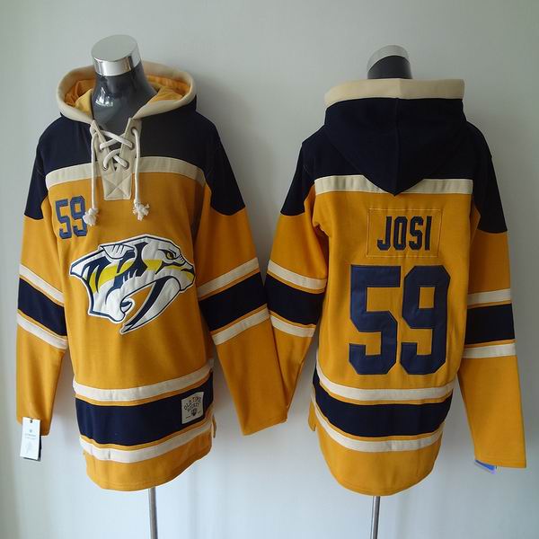 Nashville Predators #59 Roman Josi yellow blue NHL hooded sweatshirt