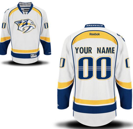 Nashville Predators White Road Authentic NHL Jerseys Custom any name number