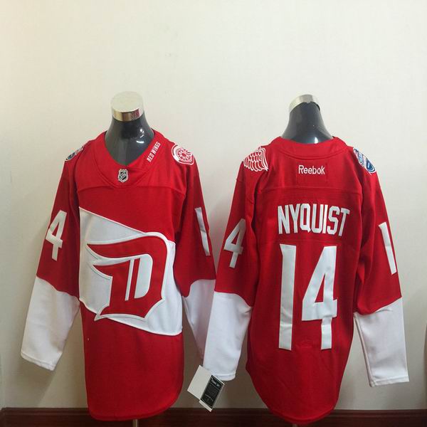 New Detroit Red Wings 14 Gustav Nyquist red men ice hockey nhl jersey