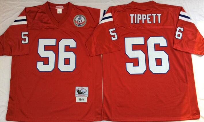 New England patriots 56  Andre Tippett Red men Throwback NFL football Jerseys