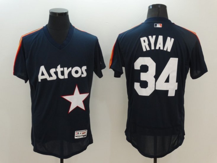 New Houston Astros 34 Nolan Ryan Black Orange Flexbase Authentic Collection men baseball mlb Jersey