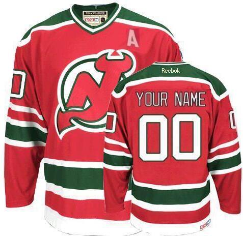 New Jersey Devils Red Green nhl Jersey Custom any name number