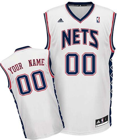 New Jersey Nets white adidas Home Jersey nba custom any name number