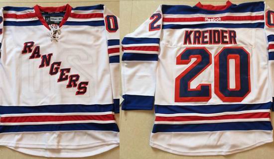 New NHL New York Rangers Chris Kreider 20# White hockey Jersey