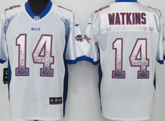 New Nike Buffalo Bills 14 Watkins Drift Fashion White Elite Jerseys