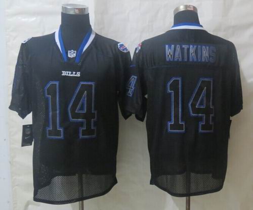 New Nike Buffalo Bills 14 Watkins Lights Out Black Elite Jerseys