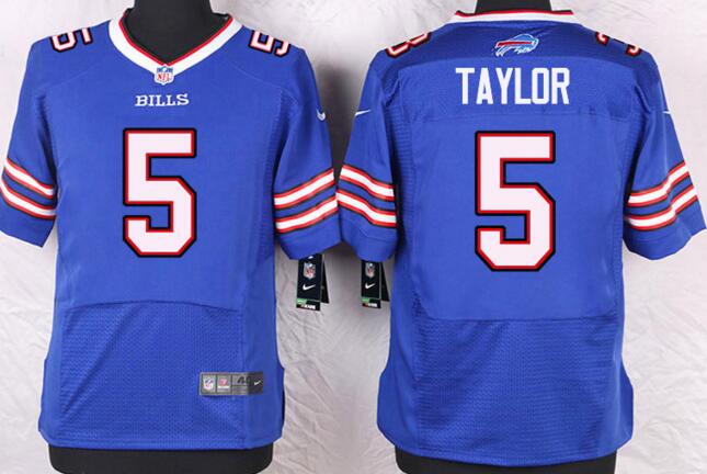 New Nike Buffalo Bills 5 Taylor blue football elite Jersey