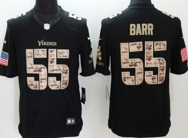 New Nike Minnesota Vikings 55 Barr black usa flag men nfl football Limited Jersey