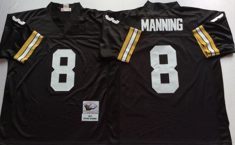 New Orleans Saints 8 Black Manning men black throwback nfl football jersey