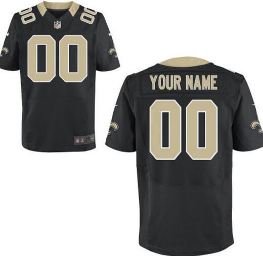 New Orleans Saints Nike Black Custom Elite Jersey for Men women youth kids