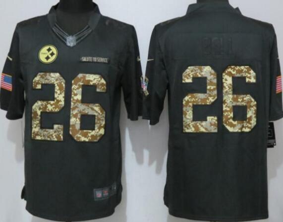 New Pittsburgh Steelers 26 Bell Anthracite Salute To Service Limited Jersey