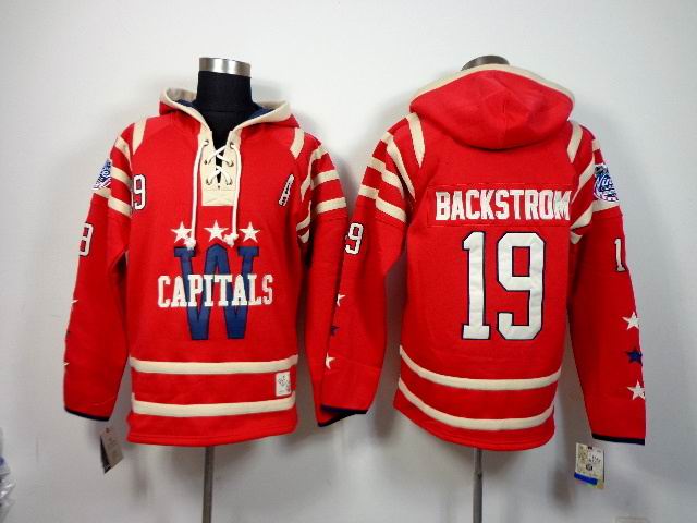 New Washington Capitals Nicklas Backstrom #19 Red NHL Hooded Sweatshirt