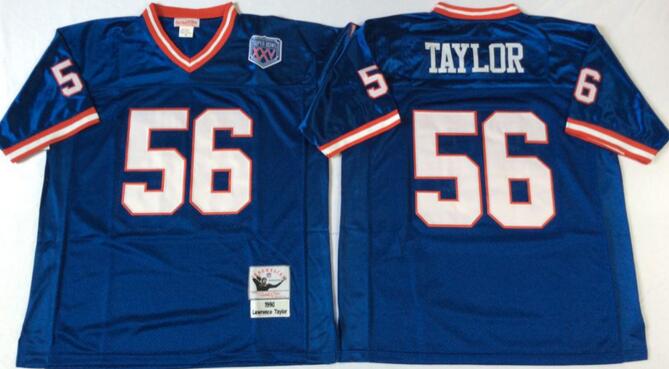 New York Giants 56 Lawrence Taylor Throwback blue Jersey