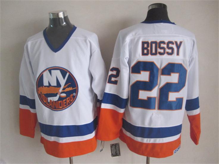 New York Islanders 22 Mike Bossy White CCM nhl ice hockey  jerseys