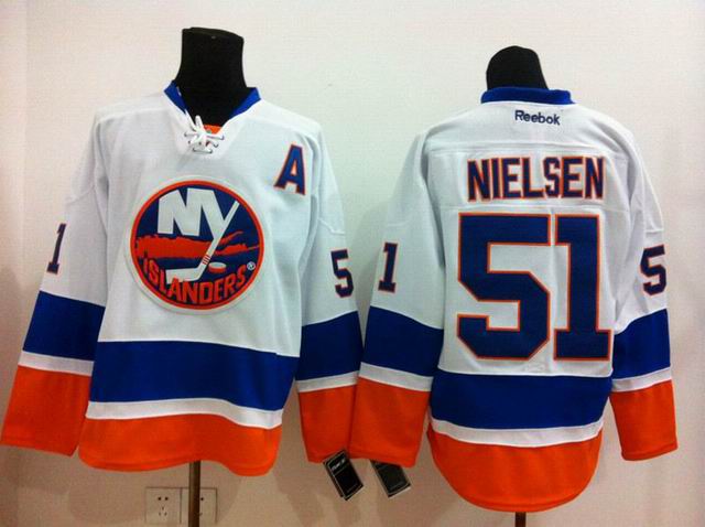 New York Islanders 51 Frans Nielsen white nhl ice hockey  jerseys