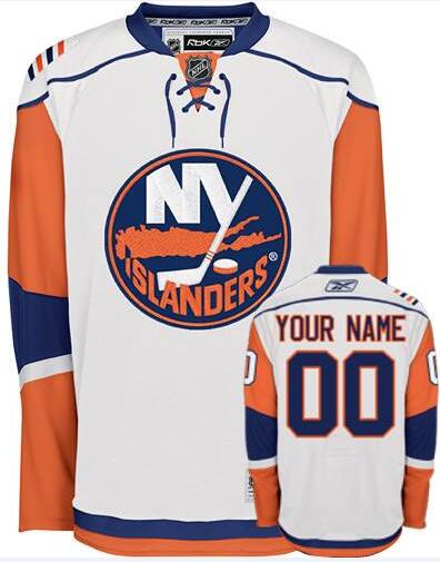 New York Islanders White Road Authentic NHL Jersey Custom any name number