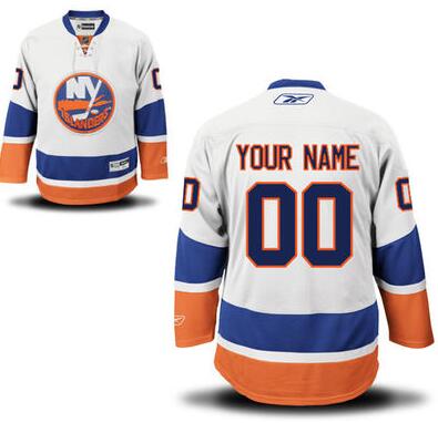 New York Islanders White Road Authentic NHL Jerseys Custom any name number