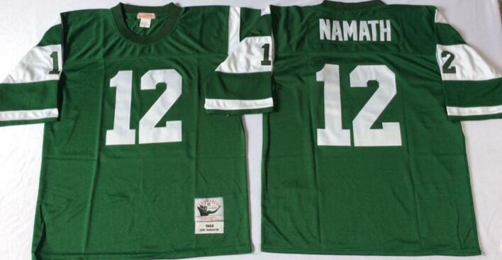 New York Jets 12 Joe Namath green men Throwback NFL football Jerseys